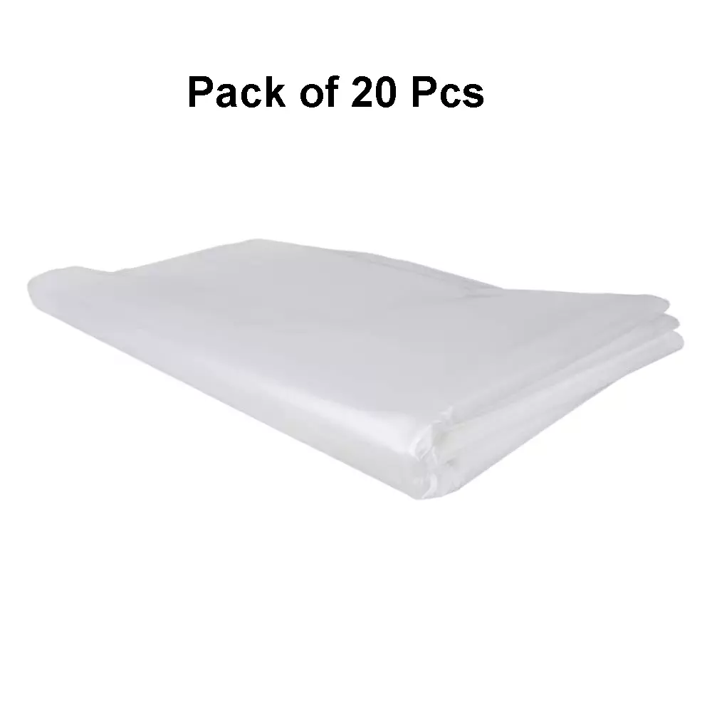 Singhal 120 Micron Transparent Polyethylene Bag 25x45 inch (Pack of 20)