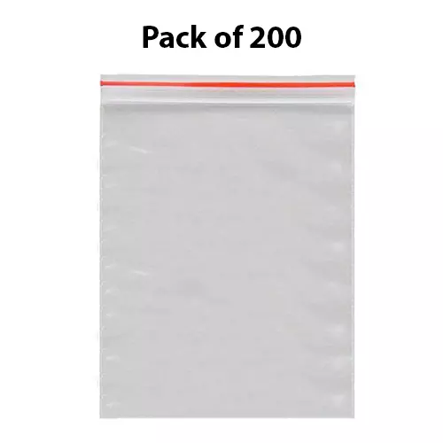 GENERIC 51 Micron Plastic Transparent Zip Lock Pouch Bag Size 6x9 inch (15.24x22.86 cm) - (Pack of 200 Pcs)