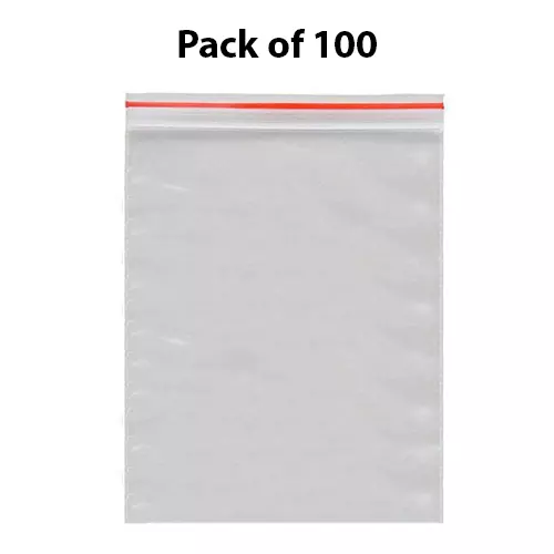 GENERIC 51 Micron Plastic Transparent Zip Lock Pouch Bag Size 10x13 inch (25.4x33.02 cm) - (Pack of 100 Pcs)