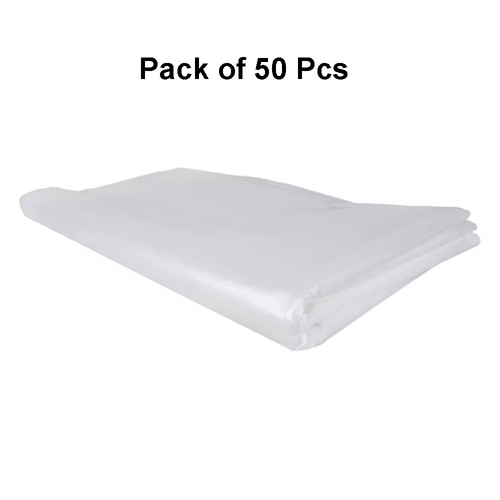 Singhal 120 Micron Transparent Polyethylene Bag 25x45 inch (Pack of 50)