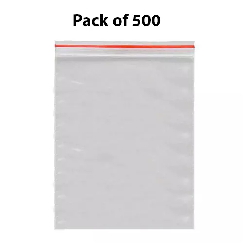 GENERIC 51 Micron Plastic Transparent Zip Lock Pouch Bag Size 3x7 inch (7.62x17.78 cm) - (Pack of 500 Pcs)