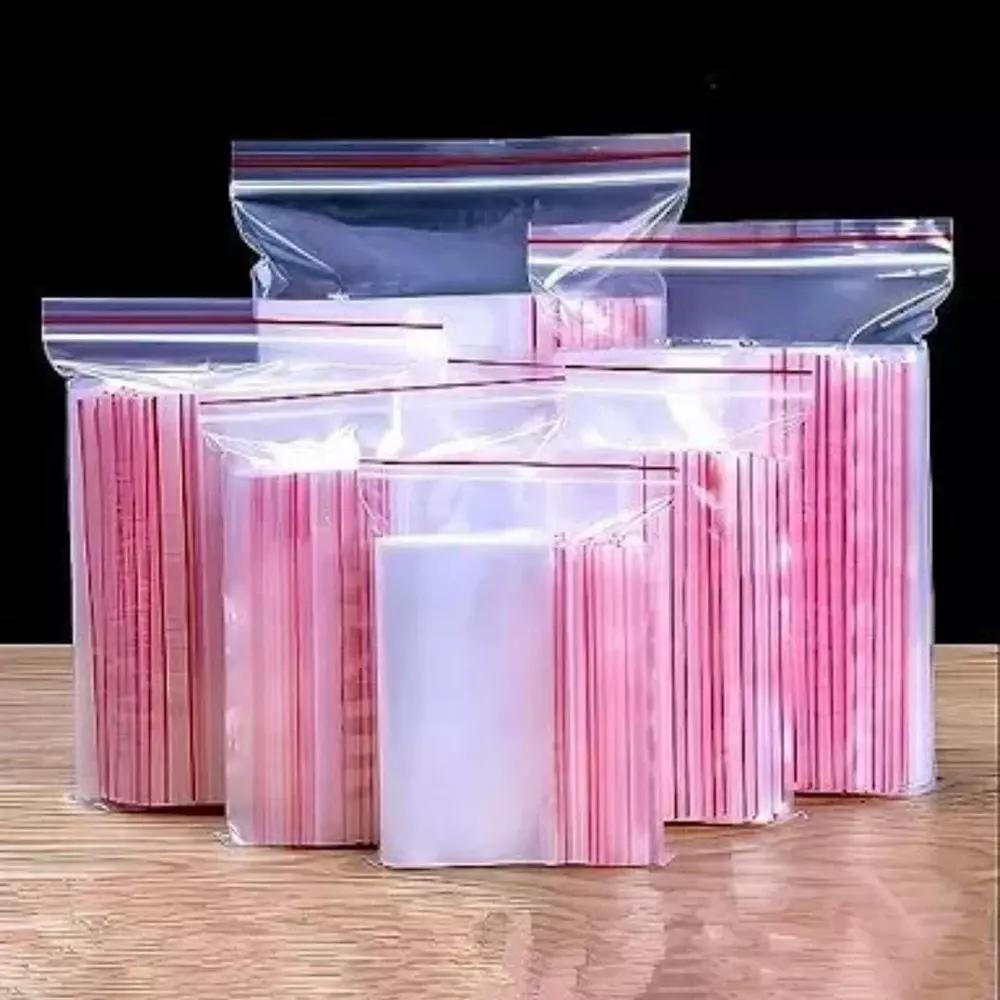 GENERIC 51 Micron Plastic Transparent Zip Lock Pouch Bag Size 3x7 inch (7.62x17.78 cm) - (Pack of 500 Pcs)