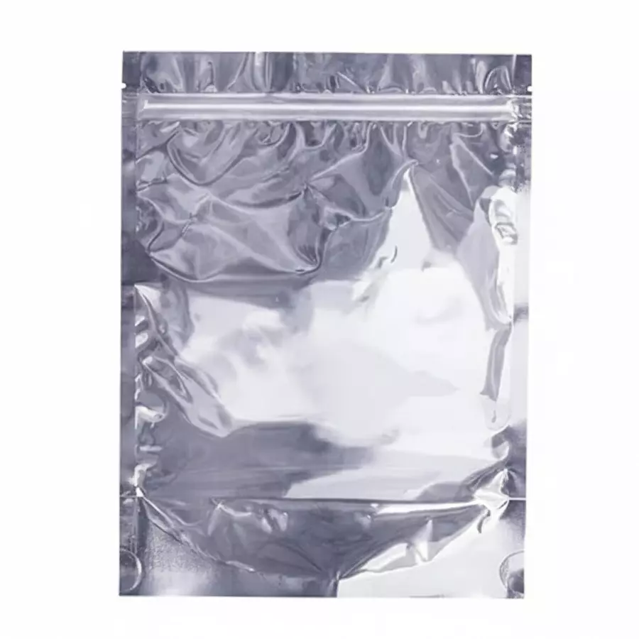 GENERIC Stand Up Pouch Reusable 5x8 inch Silver & Transparent with Seal Zipper (Pack of 100 Pcs)