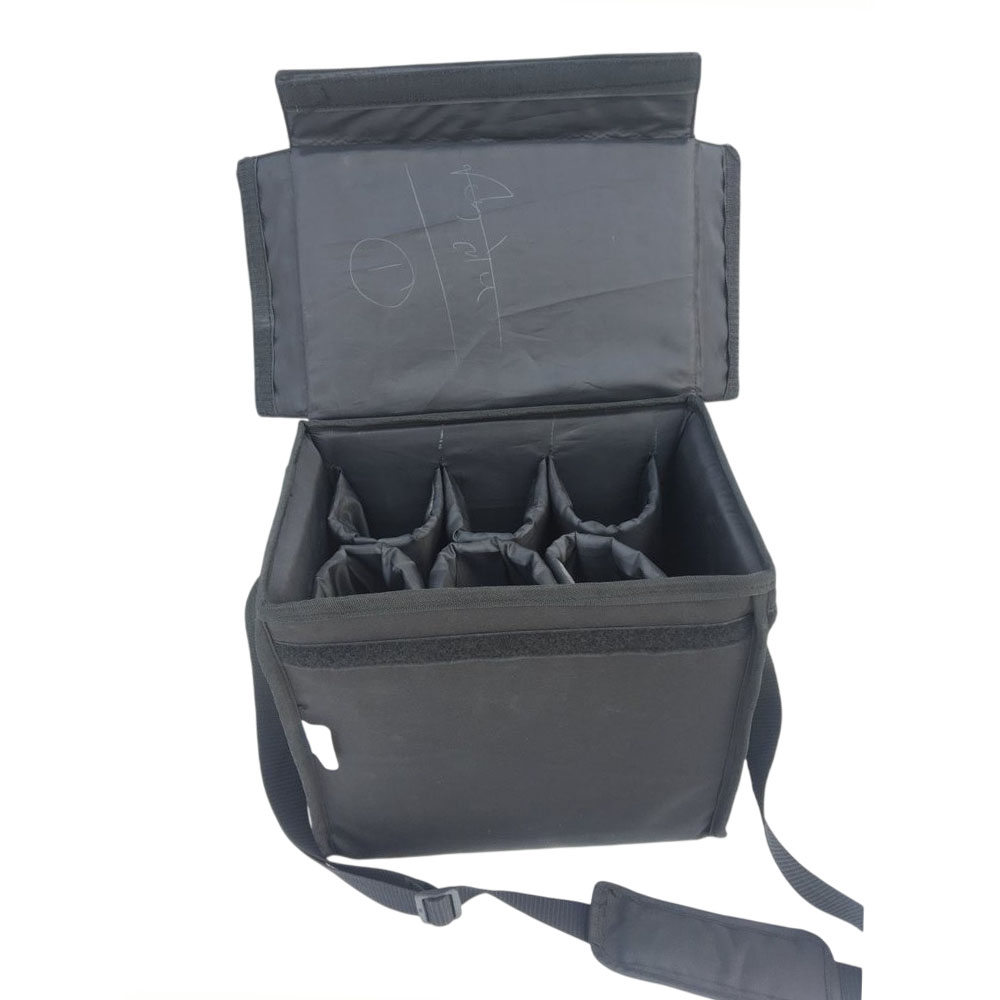 GENERIC 6 Bottles Carry Bag Black Color 400 GSM PVC Coated Fabric Size 13x9x12 inch (330x228x304 mm)
