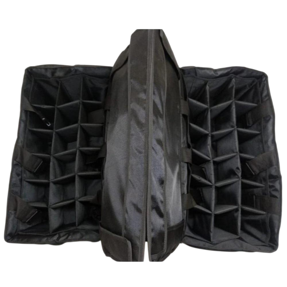 GENERIC 36 Bottles Carry Bag Black Color 400 GSM PVC Coated Fabric Size 20 x12 x15 inch (508x304x381 mm)