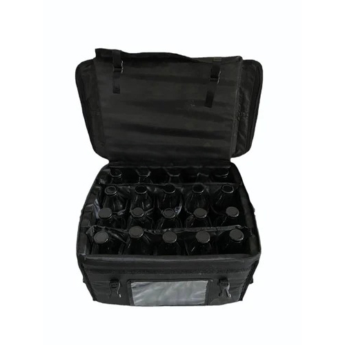 GENERIC 20 Bottles Carry Bag Black Color 400 GSM PVC Coated Fabric Size 20x15x14 inch (508x381x355 mm)