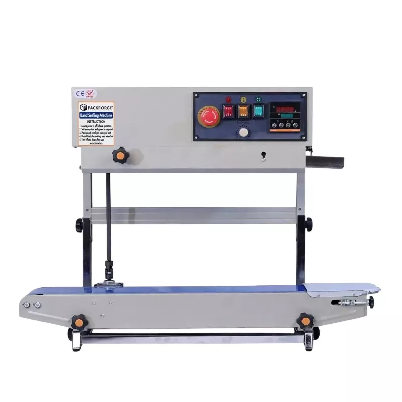 PackForge Premium Continuous Band Sealer Machine with Accessories Vertical Table Top Mounting 95x45x52 cm Size, PFA-BSV-P-V