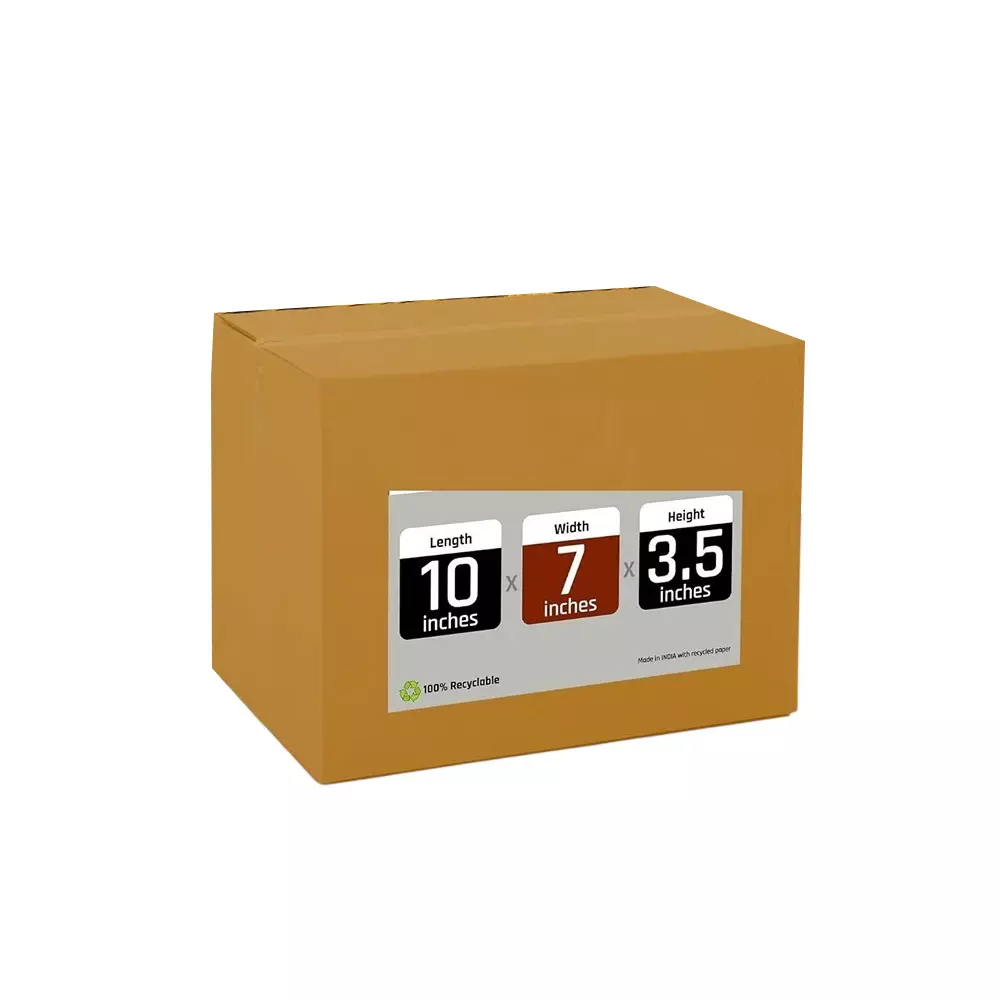 MM WILL CARE Corrugated Box 3 Ply Brown 10x7x3.5 inch (Pack of 100)