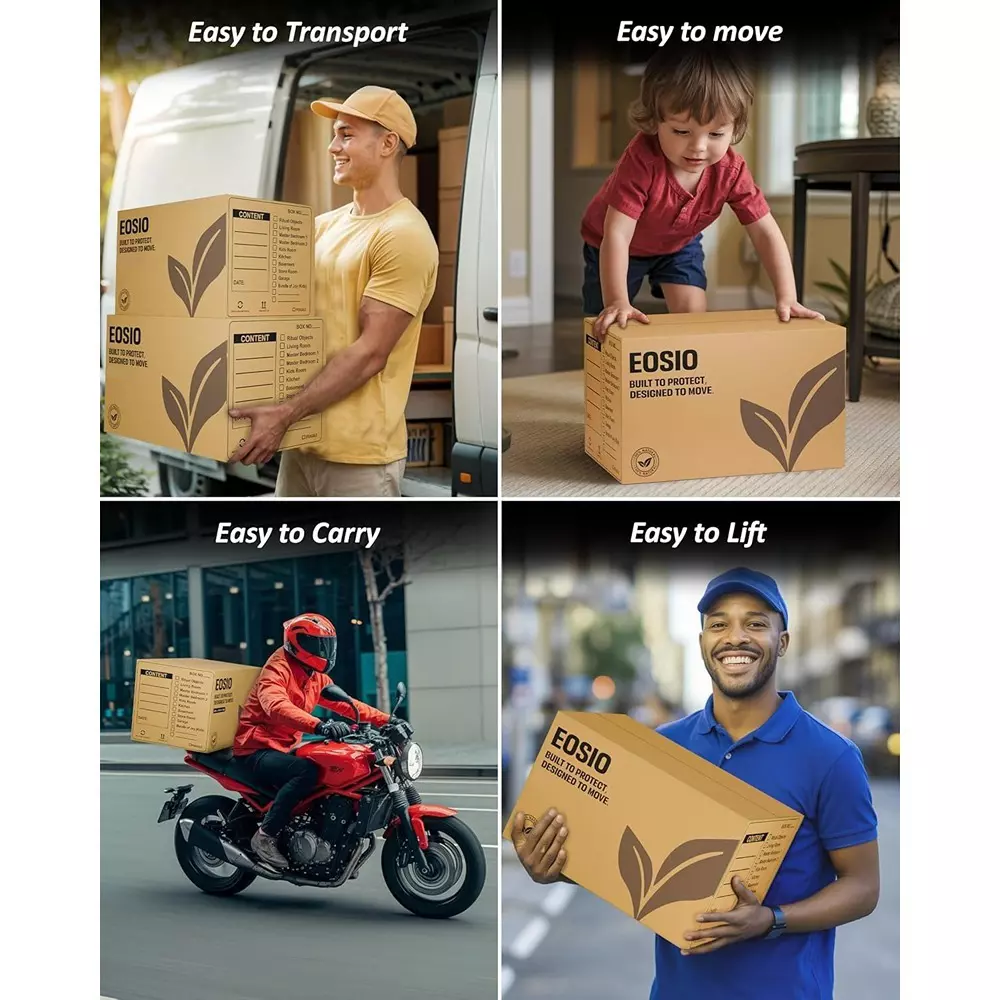 Eosio Corrugated Boxes 5 Ply 18X12X12 inch Size Cardboard Brown (Pack of 4)