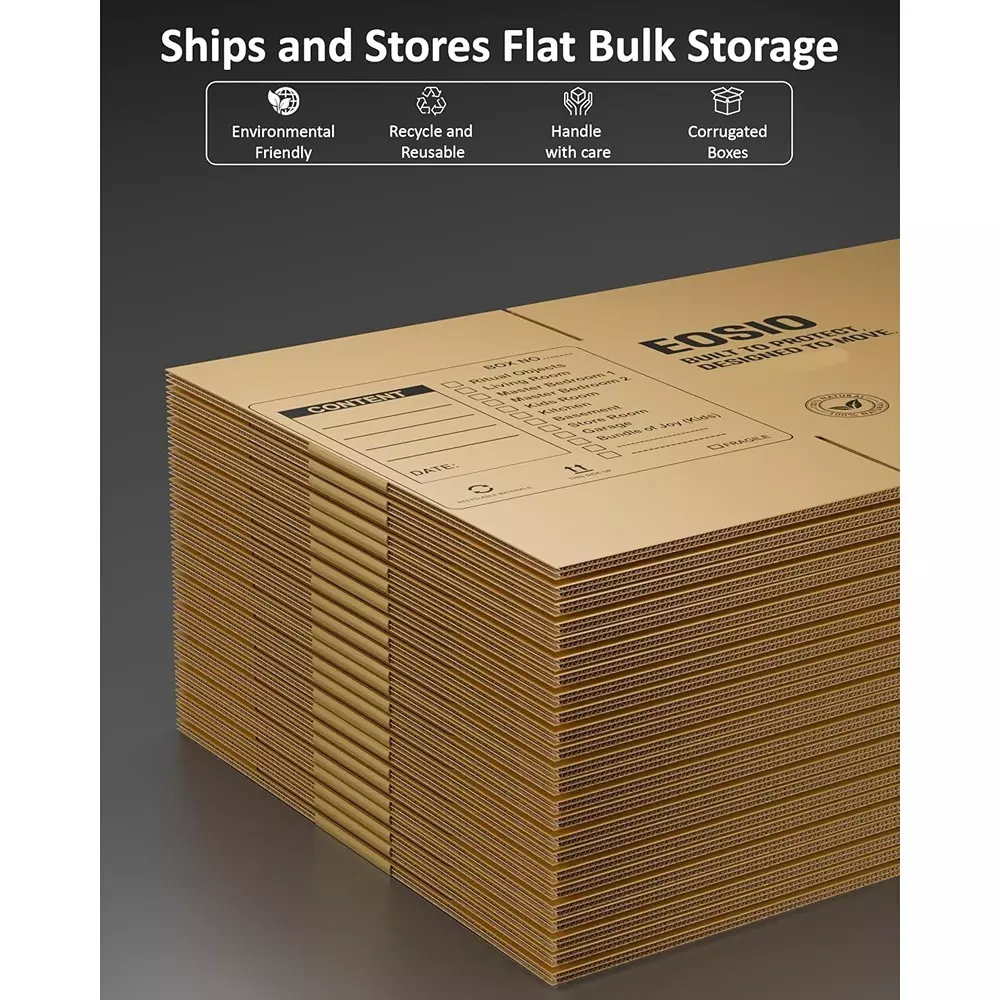 Eosio Corrugated Boxes 5 Ply 18X12X12 inch Size Cardboard Brown (Pack of 4)