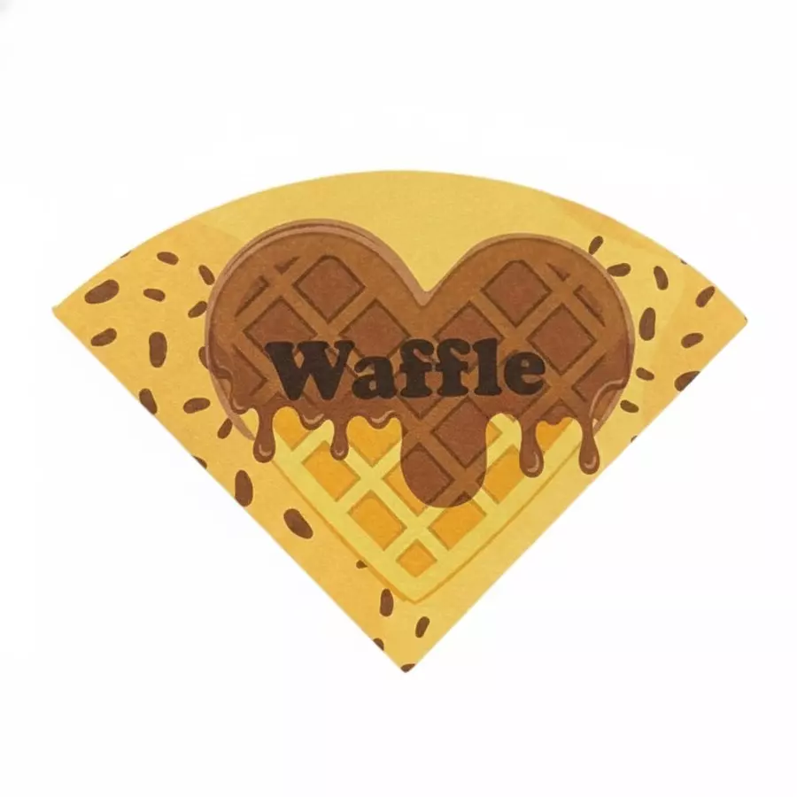 GENERIC Chocolate Waffle Box Assorted Printed Pattern Disposable & Bio-degradable (Pack of 50 Pcs)