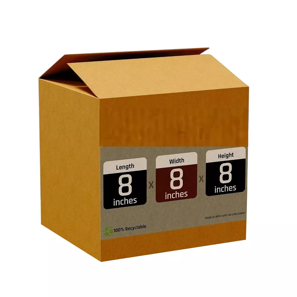 MM WILL CARE Corrugated Box 3 Ply Brown 8x8x8 inch (Pack of 10)