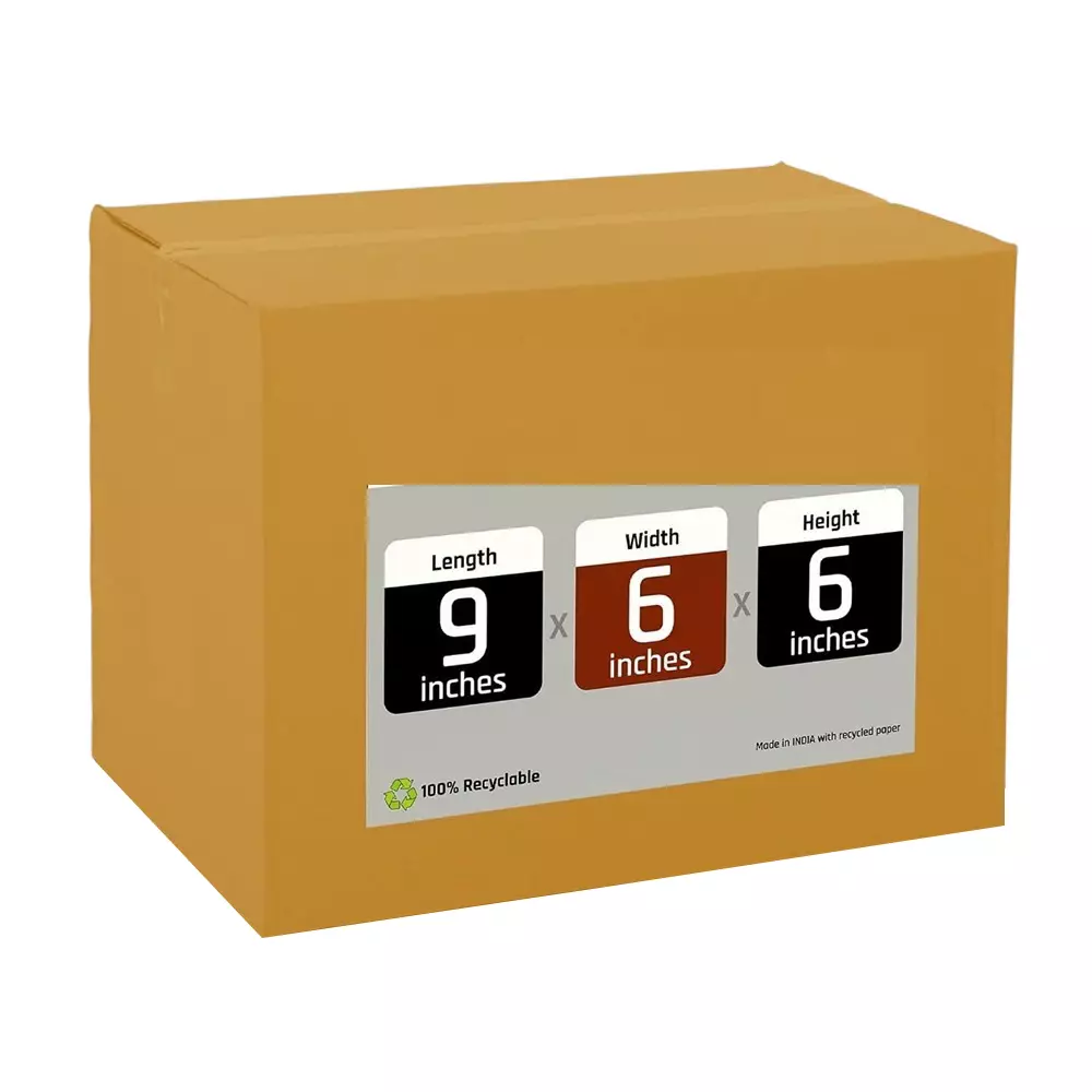 MM WILL CARE Corrugated Box 3 Ply Brown 9x6x6 inch (Pack of 50)