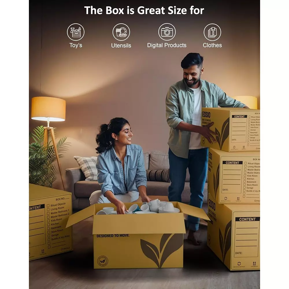 Eosio Corrugated Boxes 5 Ply 18X12X12 inch Size Cardboard Brown (Pack of 5)