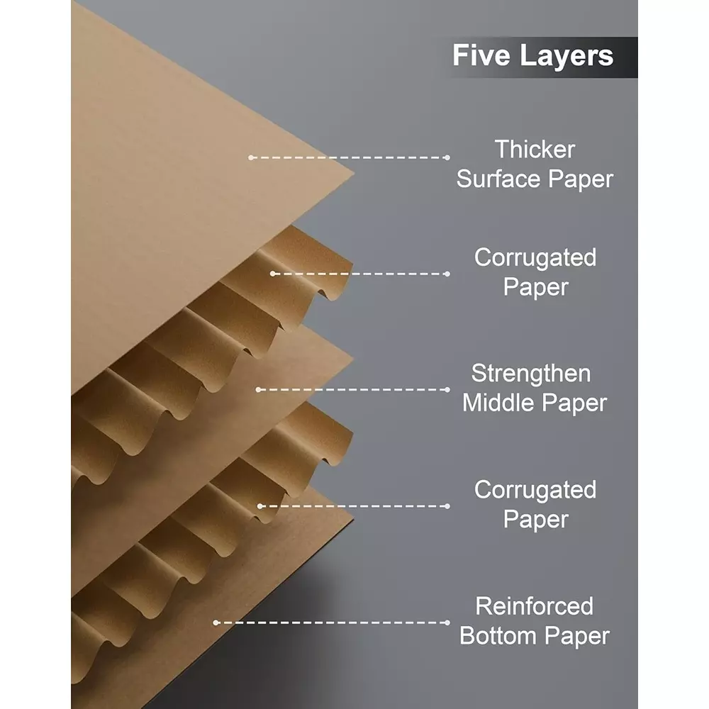 Eosio Corrugated Boxes 5 Ply 18X16X12 inch Size Cardboard Brown (Pack of 5)