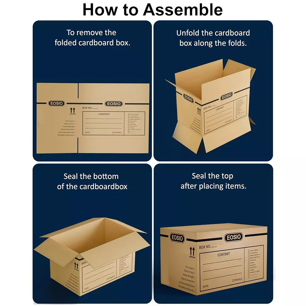 Eosio Corrugated Boxes 5 Ply 18X16X12 inch Size Cardboard Brown (Pack of 5)