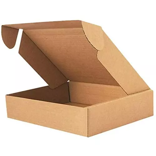 MM WILL CARE E-Fluet Flat Self Locking Corrugated Packaging Box 3 Ply Brown 9.5 x 9.5 x 1.5 inch (Pack of 25)