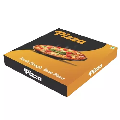 MM WILL CARE Pizza Box Printed 3 Ply 203.2 mm (8 inch) Size (Pack of 100)
