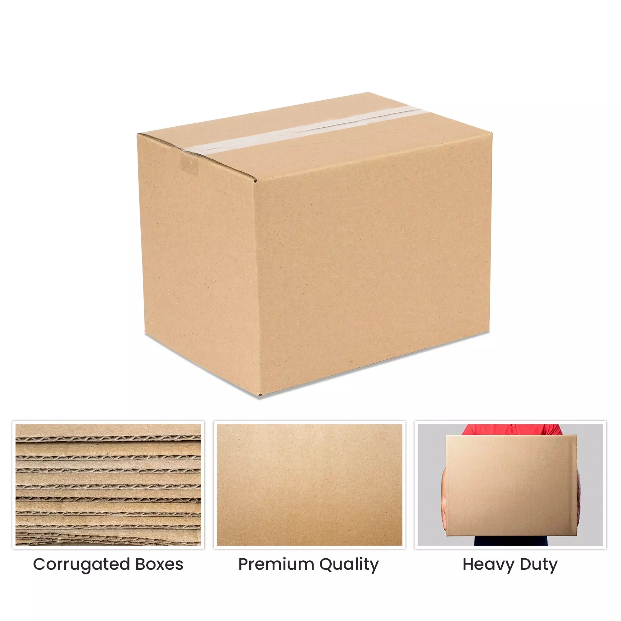 Ace 18 x 12 x 12 inch 5 Ply Corrugated Cardboard Brown Box for Packing and Shipping (Pack of 100)