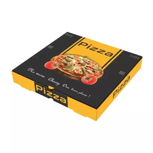 MM WILL CARE Pizza Box Printed 3 Ply 254 mm (10 inch) Size (Pack of 100)