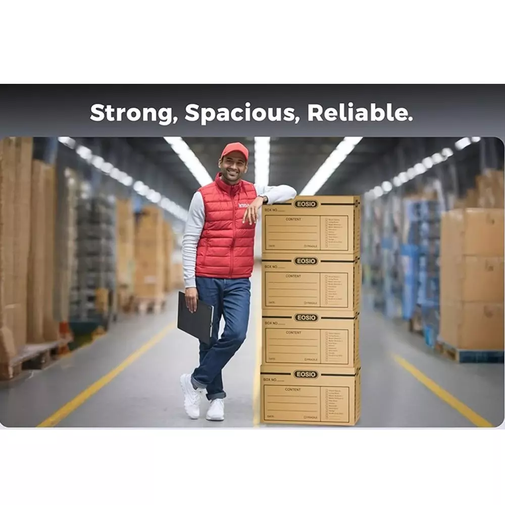 Eosio Corrugated Boxes 5 Ply 26X13X14 inch Size Cardboard Brown (Pack of 4)