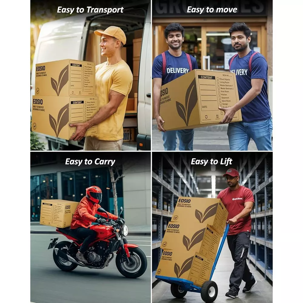 Eosio Corrugated Boxes 5 Ply 26X13X14 inch Size Cardboard Brown (Pack of 4)