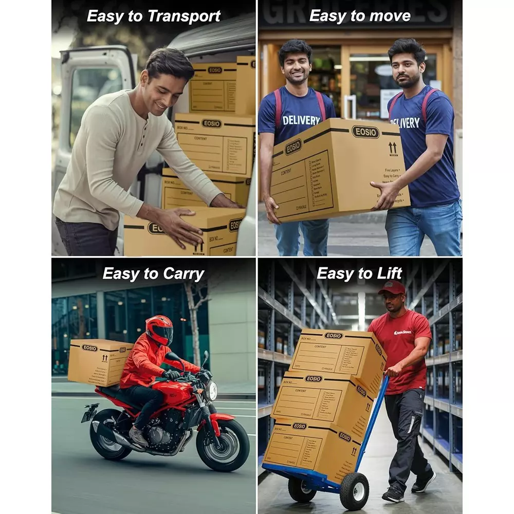 Eosio Corrugated Boxes 5 Ply 30X19X18 inch Size Cardboard Brown (Pack of 3)