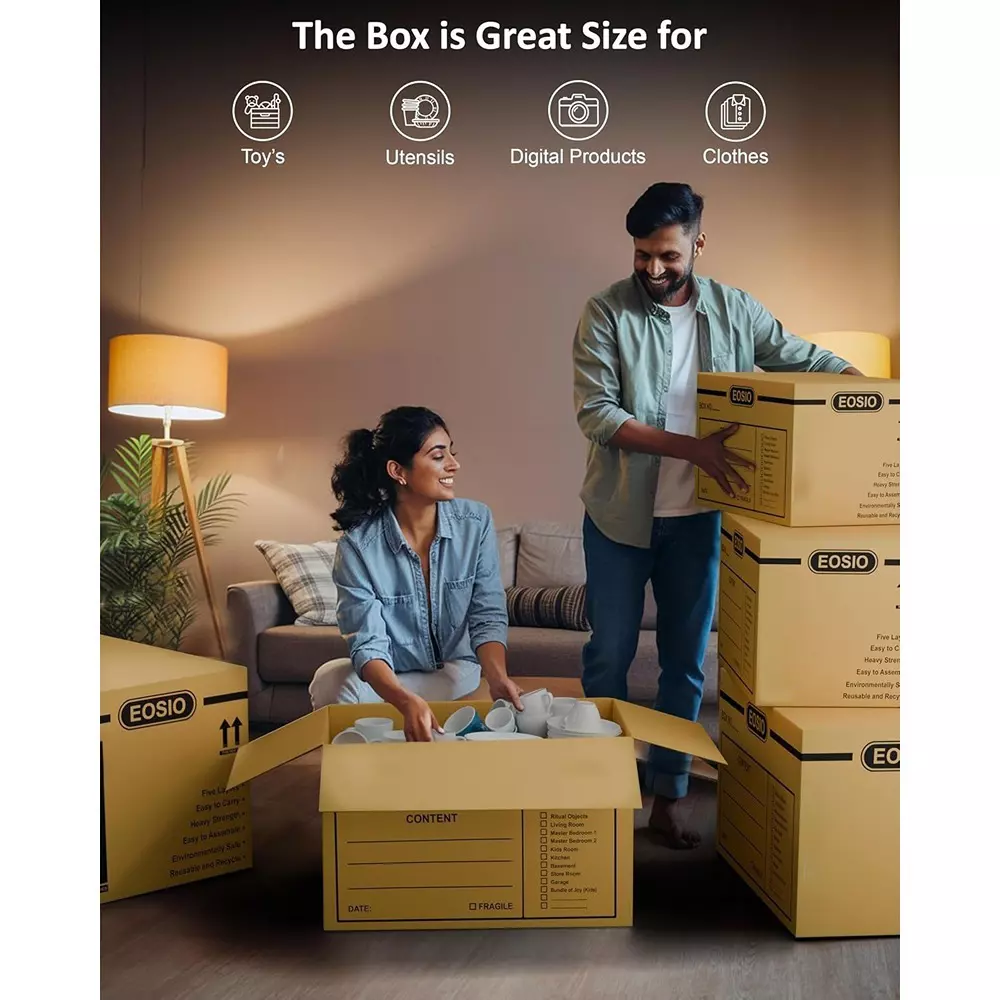 Eosio Corrugated Boxes 5 Ply 30X19X18 inch Size Cardboard Brown (Pack of 3)