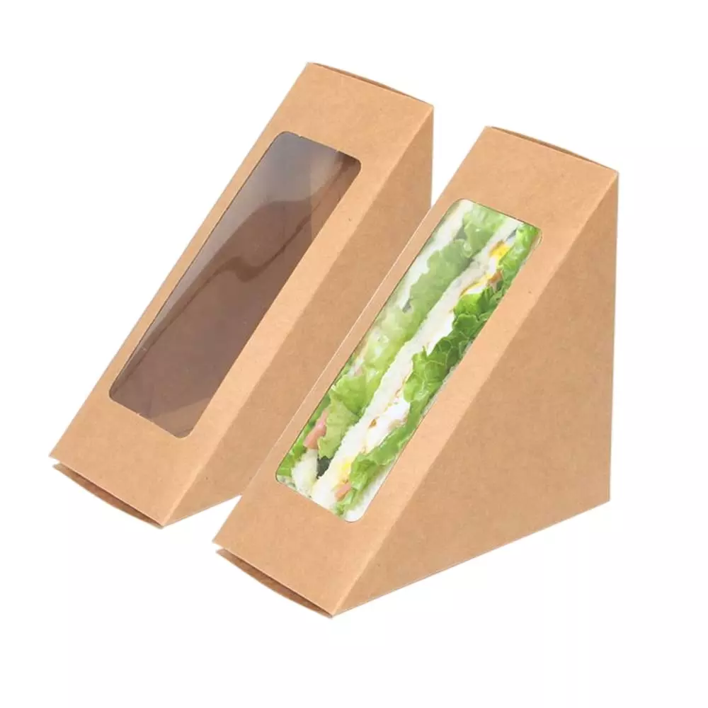 generic-triangle-sandwich-box-brown-with-transparent-window-9x65x18-inch-size-bpa-free-kraft-paper-pack-of-100-pcs