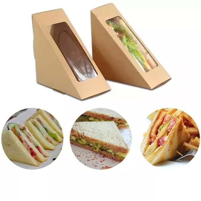 generic-triangle-sandwich-box-brown-with-transparent-window-9x65x18-inch-size-bpa-free-kraft-paper-pack-of-100-pcs