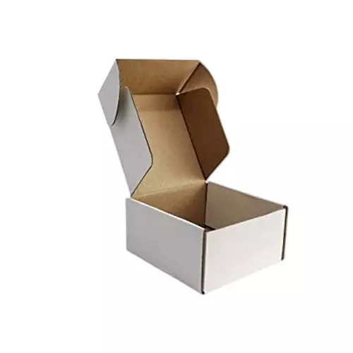 MM WILL CARE SELF LOCK Corrugated Box White 4 x 4 x 1.5 inch Size (Pack of 25)