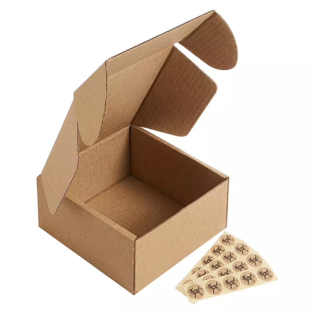 MM WILL CARE CORRUGATRD BOX Brown 4 x 4 x 1.5 inch