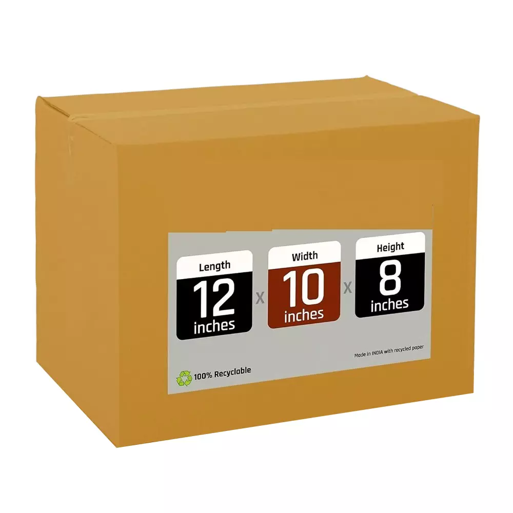 MM WILL CARE Corrugated Box 3 Ply Brown 12x10x8 inch (Pack of 10)