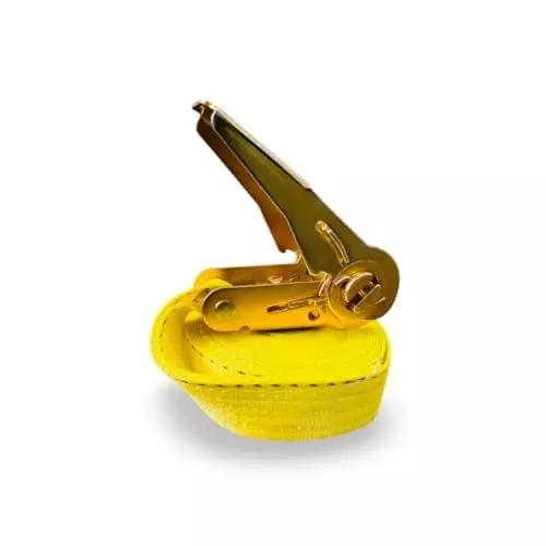 GTCFI Heavy Duty Endless Ratchet Tie Down Strap 1500 Kg Load Capacity 25 mm 10 m Polyester Yellow