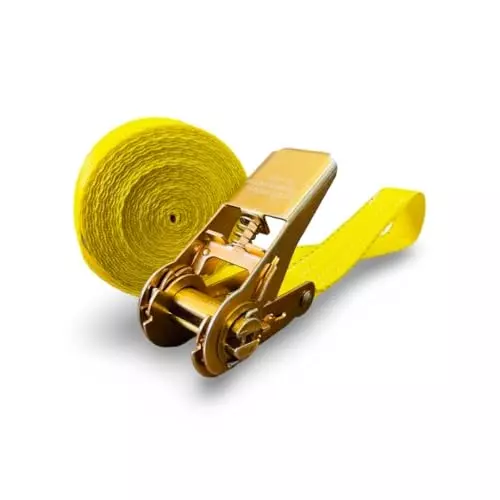 GTCFI Heavy Duty Endless Ratchet Tie Down Strap 1500 Kg Load Capacity 25 mm 6 m Polyester Yellow