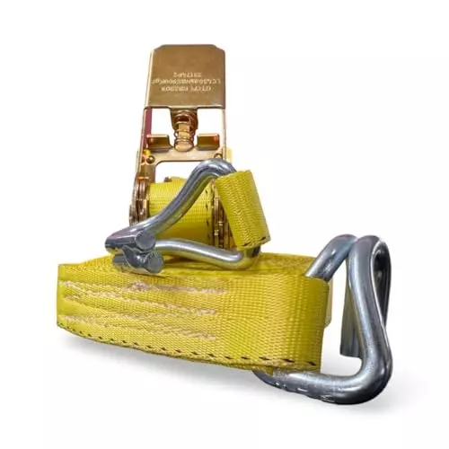 GTCFI Heavy Duty Ratchet Tie Down Strap 1500 Kg Load Capacity 25 mm 8 m Polyester Yellow
