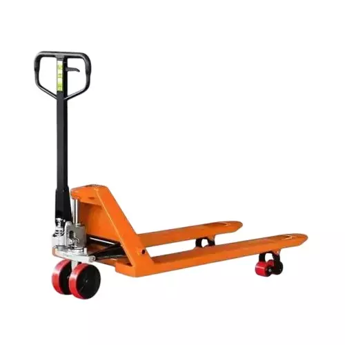 Hartley Hydraulic Hand Pallet Truck with Wide Forks 6 Wheels 2500 Kg Load Capacity Orange for Industrial Purpose