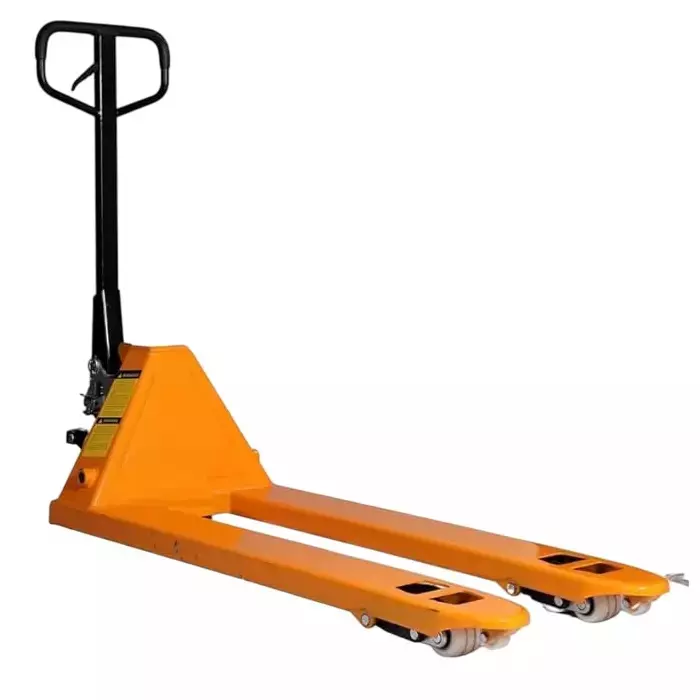 hartley-hydraulic-hand-pallet-truck-with-wide-forks-6-wheels-2500-kg-load-capacity-orange-for-industrial-purpose