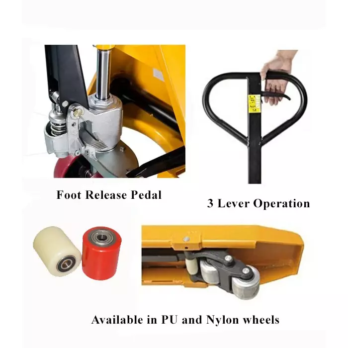 ELEQUIP Pallet Truck 3000 Kg Capacity 685 mm (27 inch) Fork Width For Internal Movement Operations, HPT-BF3.0/L