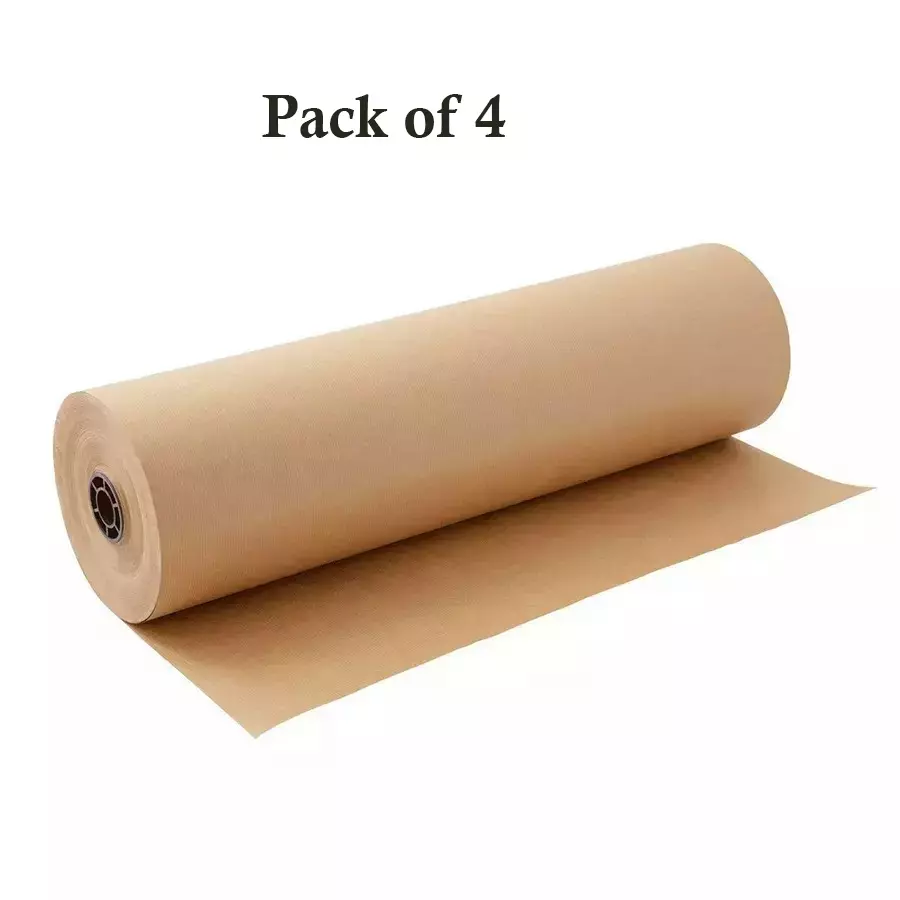 GENERIC Kraft Liner Paper Roll Brown 20 inch x 25 m (Pack of 4)