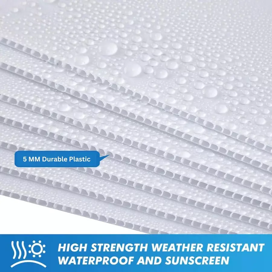 SINGHAL PP Corrugated Sheets White 5 mm Thickness 228.6 x 381 mm (9 x 15 inch) (Pack of 50)