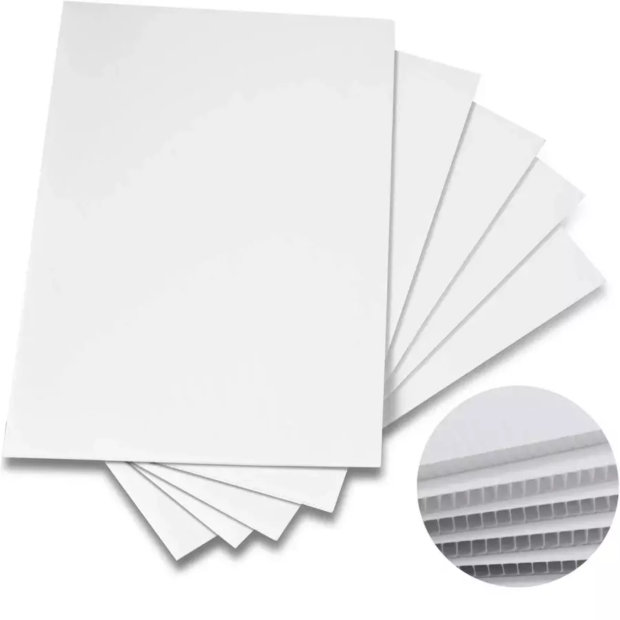 SINGHAL PP Corrugated Sheets White 5 mm Thickness 228.6 x 381 mm (9 x 15 inch) (Pack of 50)