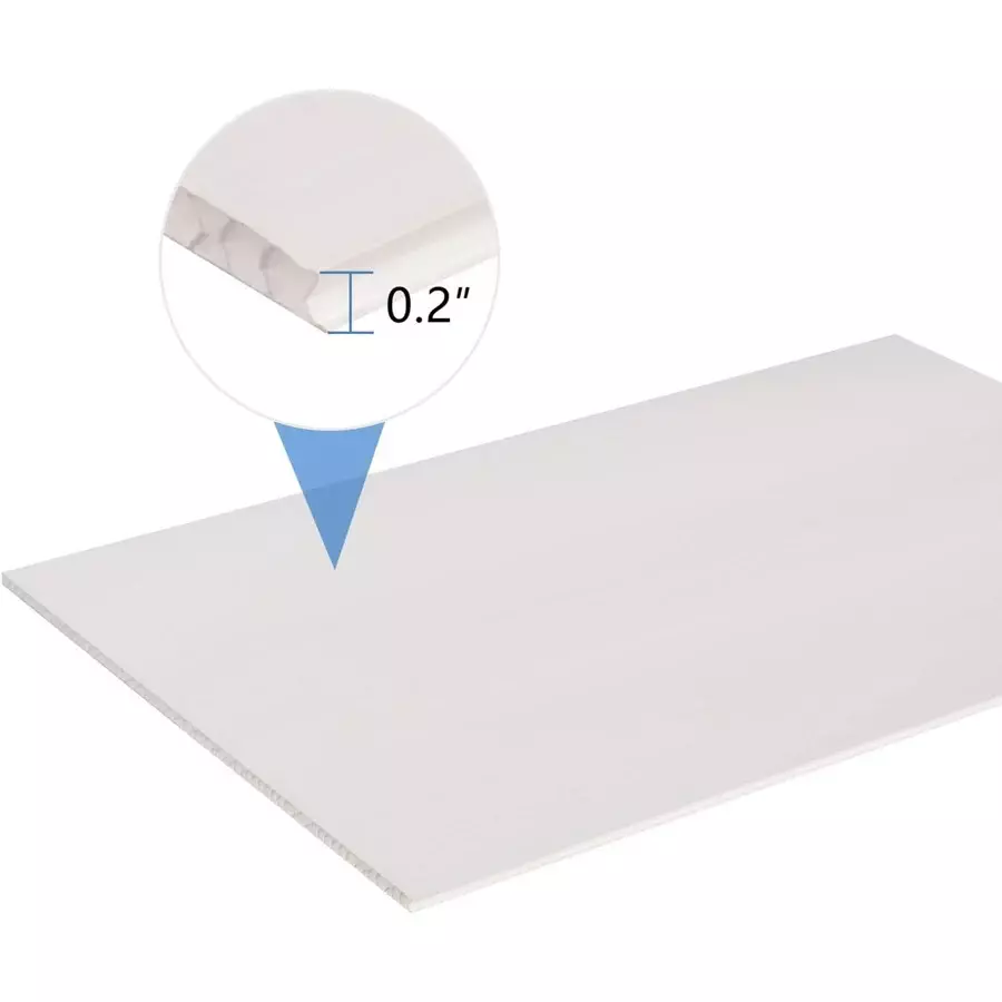 SINGHAL PP Corrugated Sheets White 5 mm Thickness 228.6 x 381 mm (9 x 15 inch) (Pack of 200)