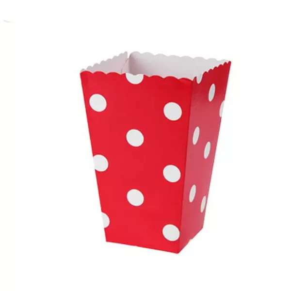 GENERIC Popcorn Container 30x18&nbsp;cm Red & White, POP00126 (Pack of 24 Pcs)
