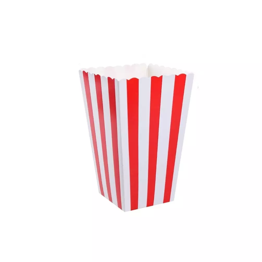 GENERIC Movie Theater Small Popcorn Box Red & White, POP00123 (Pack of 10 Pcs)