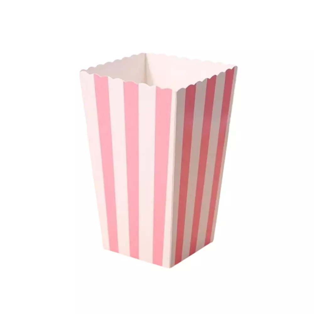 GENERIC Movie Theater Small Popcorn Box Pink & White, POP00124 (Pack of 10 Pcs)
