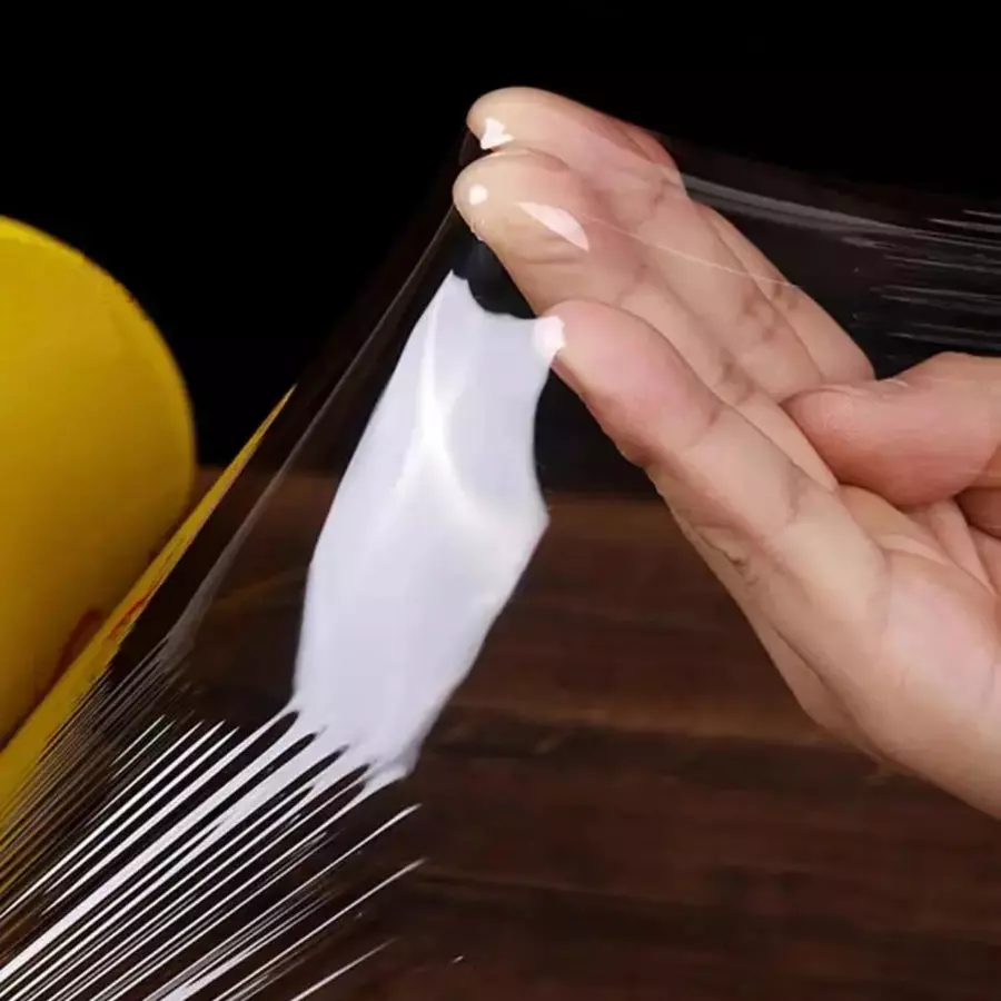 Singhal Stretchable Packing Material Wrap Roll 3 inchx100 m, Transparent Yellow (Pack of 50 Rolls)