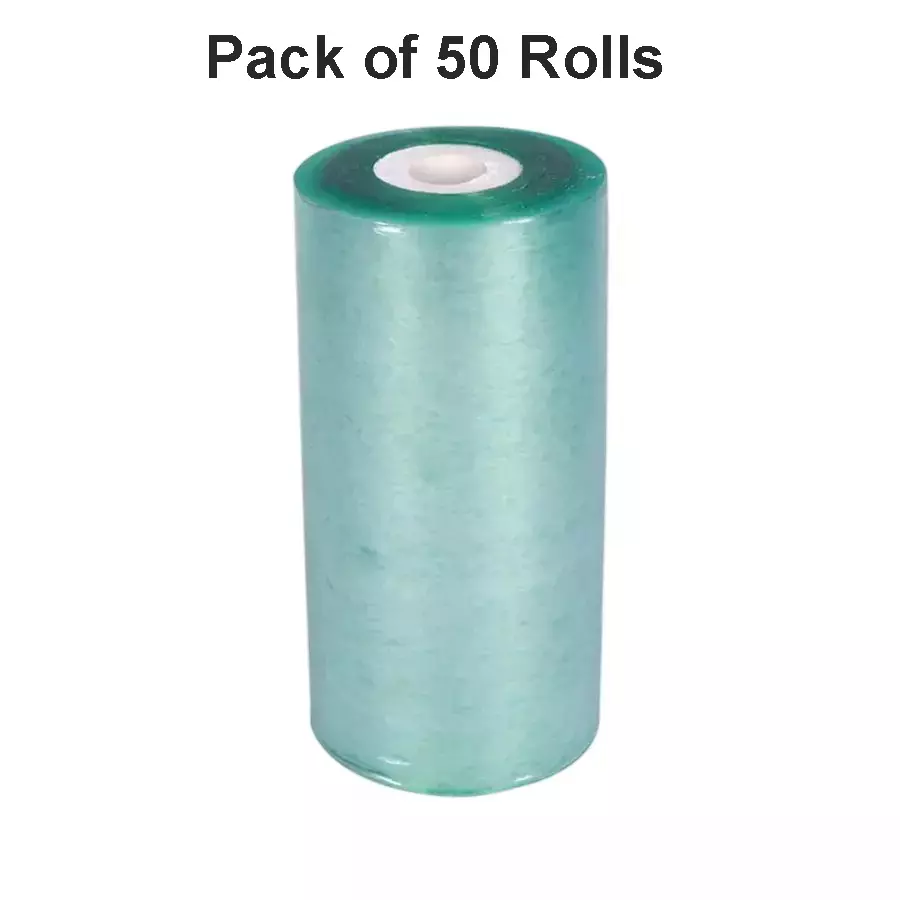 Singhal Stretchable Packing Material Wrap Roll 3 inchx100 m, Transparent Yellow (Pack of 50 Rolls)