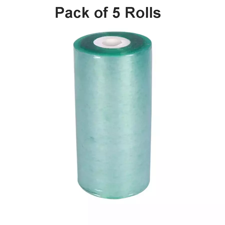 Singhal Stretchable Packing Material Wrap Roll 3 inchx100 m, Transparent Yellow (Pack of 5 Rolls)