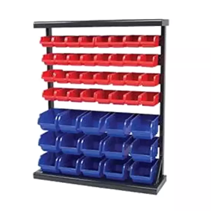 SUWAS TROLLEY STORE 1000x250x990 mm 20-30 Kg Load Capacity 7 Shelf Mild Steel/Iron Bin Storage Rack, SU-BSR-005